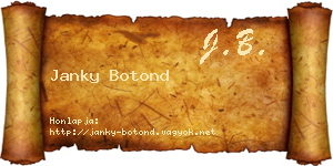 Janky Botond névjegykártya